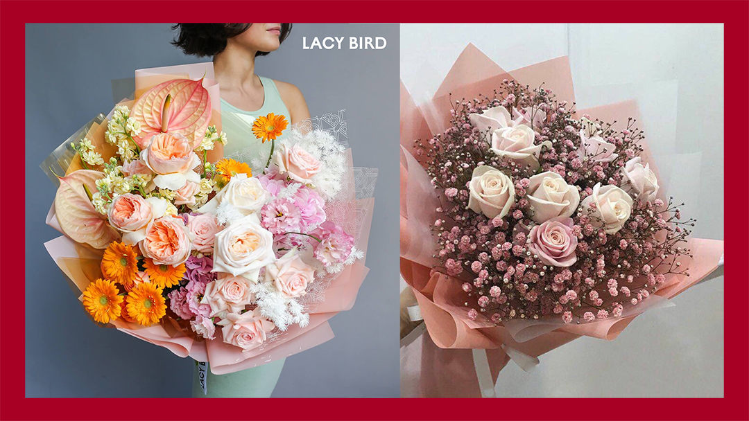 Примет букета слева - работа студии Lacy Bird